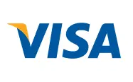 Visa logo with blue and yellow design.